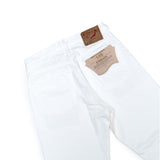 รายละเอียดกระดุมและตะเข็บของ orSlow 105 Standard Fit Jeans White แสดงงานเย็บประณีตและวัสดุคุณภาพสูงจากญี่ปุ่น