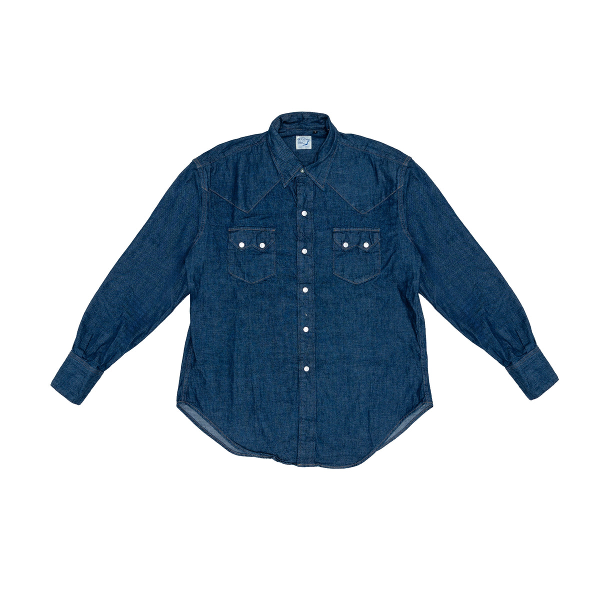 เสื้อเชิ้ตยีนส์ orSlow Western Shirt รุ่น One Wash ผ้าเดนิมสีน้ำเงินเข้ม ฟอกอ่อนเล็กน้อย กระดุมสแน็ปสไตล์วินเทจ ผลิตในญี่ปุ่น