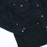 งานตัดเย็บและกระดุมของ orSlow Shawl Jacket สี Black สื่อถึงความประณีตและคุณภาพในแบบญี่ปุ่น