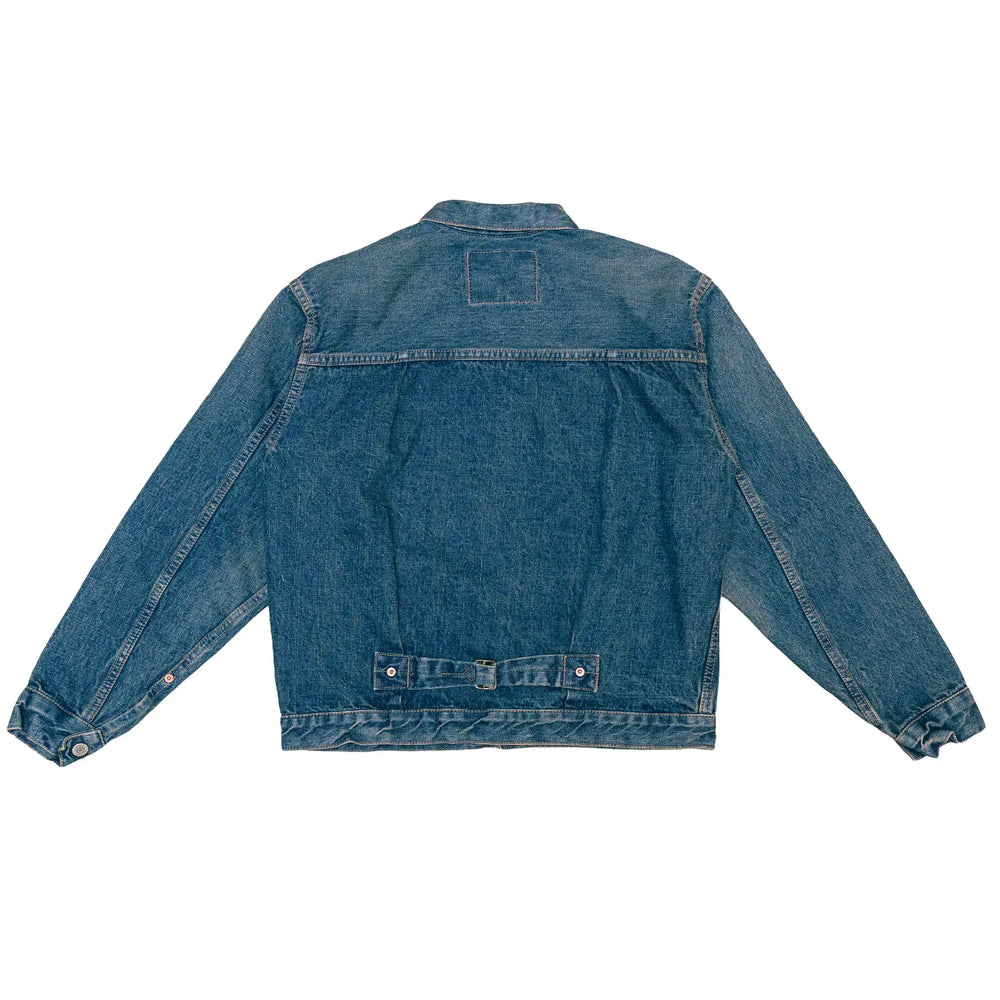 orslow 1940s type 1 denim jacket 2 year wash faded denim texture