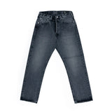 Full-length view of the Orslow 105 Selvedge Black Stonewashed jeans featuring the classic straight silhouette.
