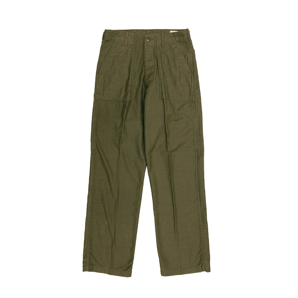 orslow vintage fit fatigue pants dark olive side profile