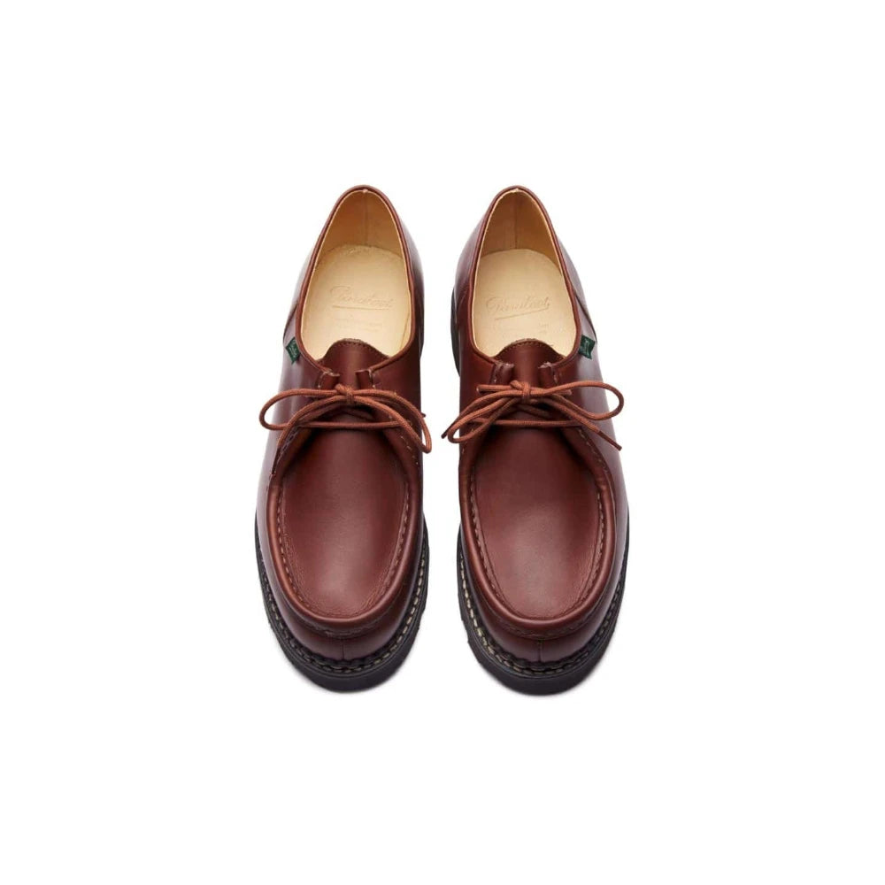 paraboot michael ii marron lis norwegian welt detail