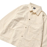Pocket detail of the Post O’Alls 3114R-MH4 USMC 1930s Utility Jacket Mini HBT Natural highlighting flap pocket construction and reinforced stitching for Clothier & Sons.