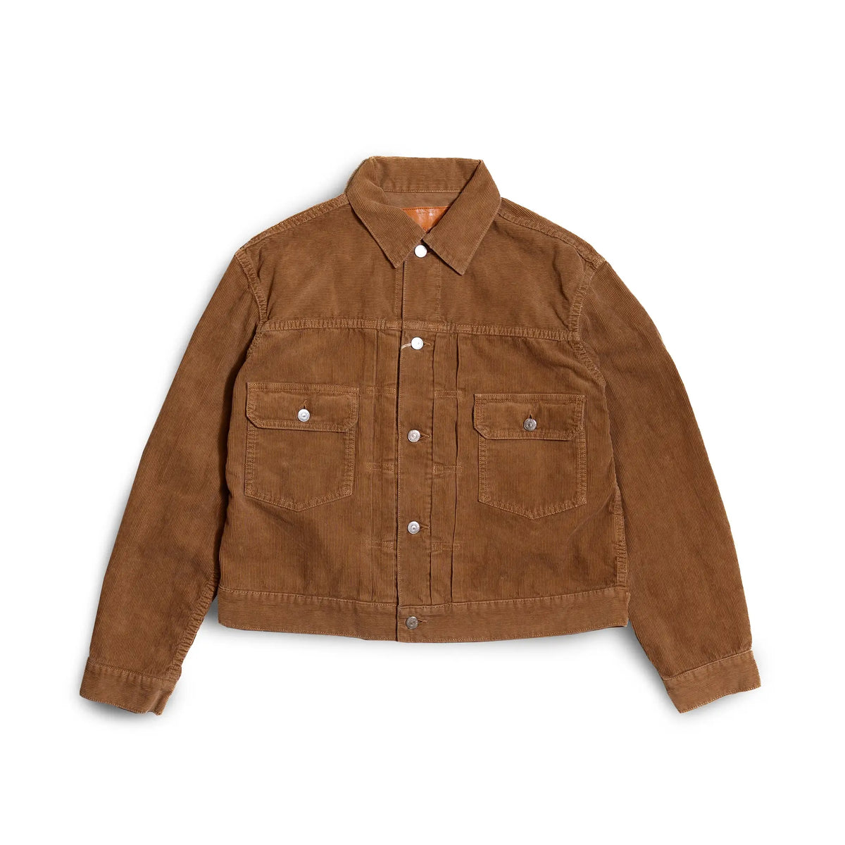 Front view of the Remi Relief 14W Corduroy 2nd Jacket in Beige highlighting its vintage-inspired silhouette and premium corduroy craftsmanship for Clothier & Sons.