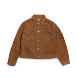 Front view of the Remi Relief 14W Corduroy 2nd Jacket in Beige highlighting its vintage-inspired silhouette and premium corduroy craftsmanship for Clothier & Sons.