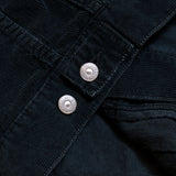 stitching detail of the Remi Relief 14W Corduroy 2nd Jacket in Black highlighting precise construction and workmanship for Clothier & Sons.