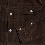 Pocket and stitching detail of the Remi Relief 14W Corduroy 2nd Jacket in Brown highlighting precise construction and workmanship for Clothier & Sons.