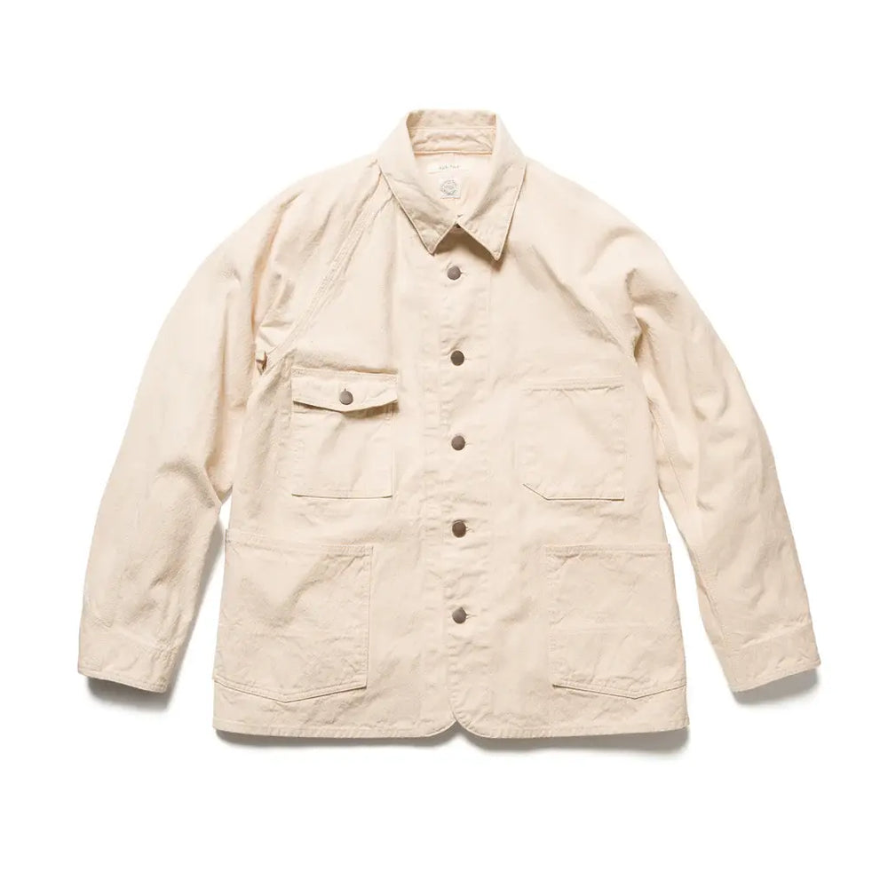 Seuvas 10oz Canvas Raglan Coverall in natural, front view on mannequin.