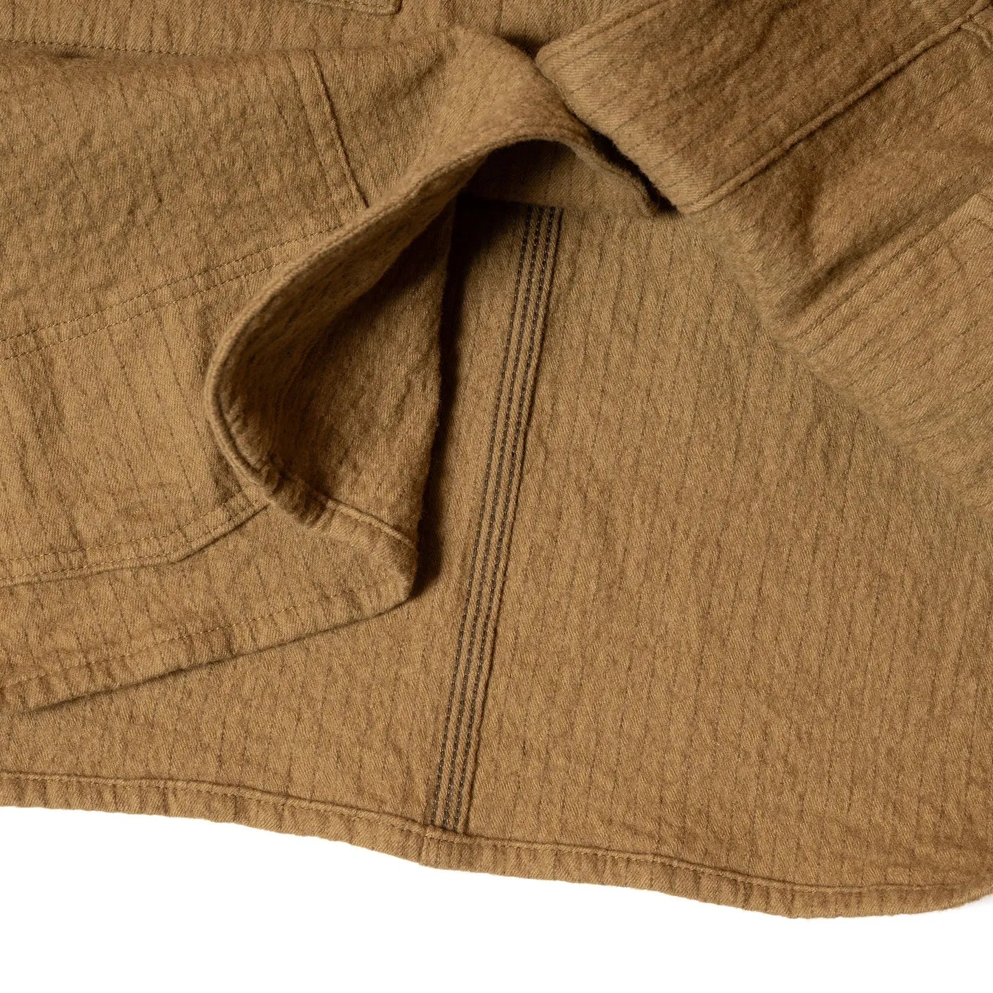 Seuvas C/W Raglan Coverall In Khaki, Flat-lay View Showing Full Garment Design.