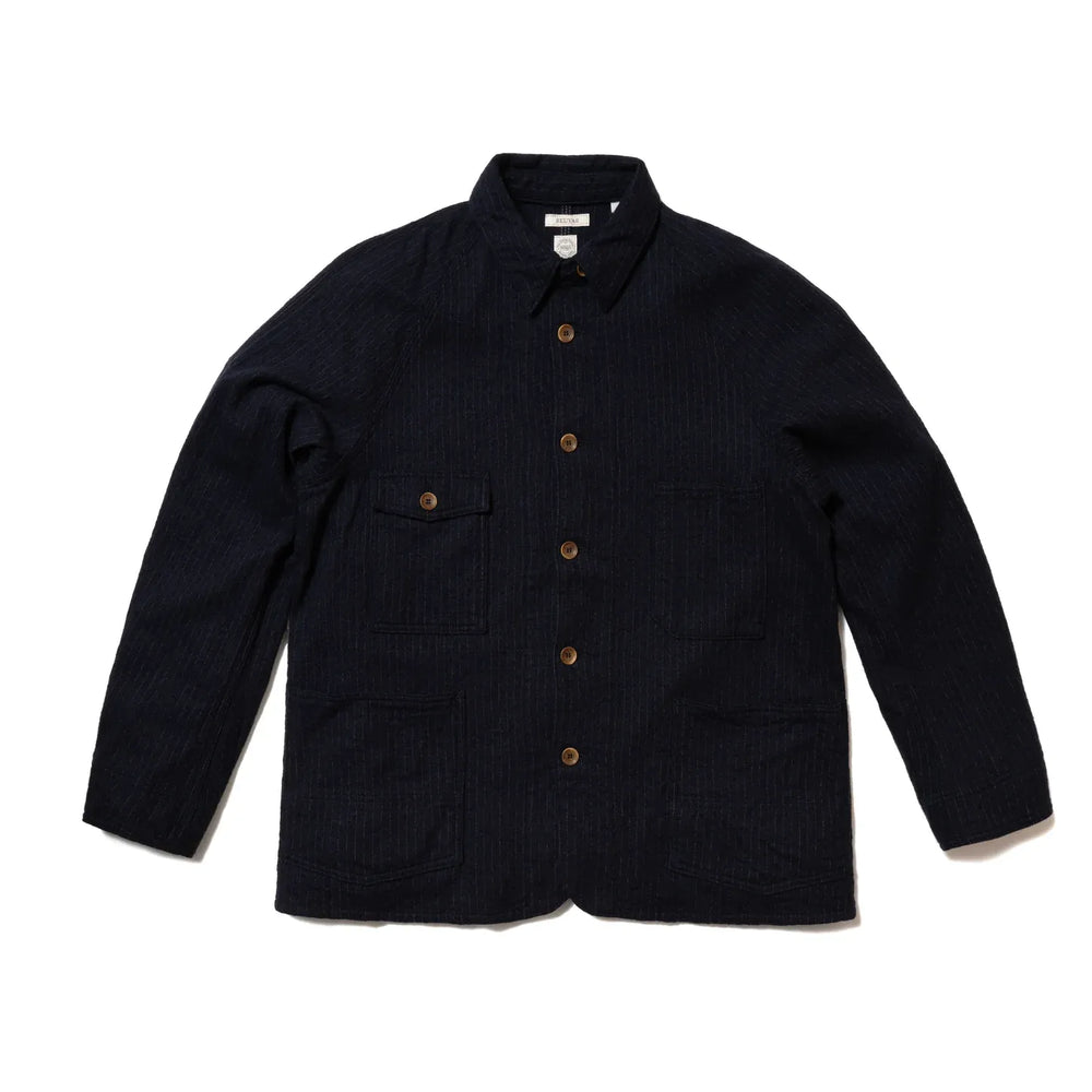 SEUVAS C/W Raglan Coverall in navy, front view on mannequin.