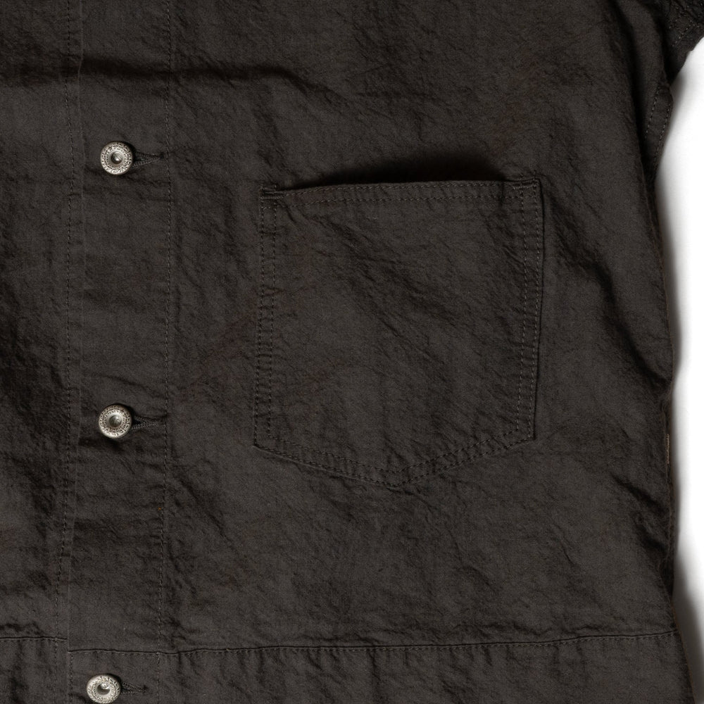 Seuvas L/C Trucker Jacket Charcoal Chest Pocket Detail
