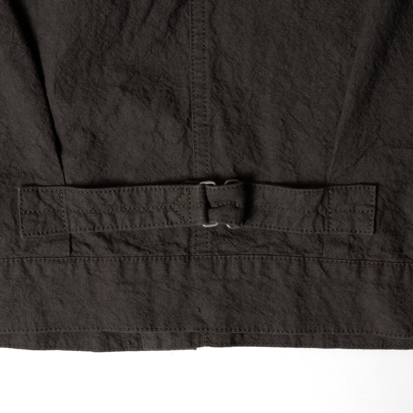 Seuvas L/C Trucker Jacket Charcoal Linen Cotton Fabric Detail