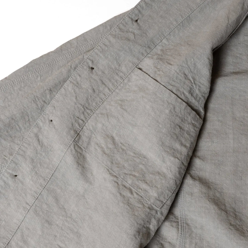 Seuvas Washi Raglan Coverall Light Charcoal Chest Pocket Detail