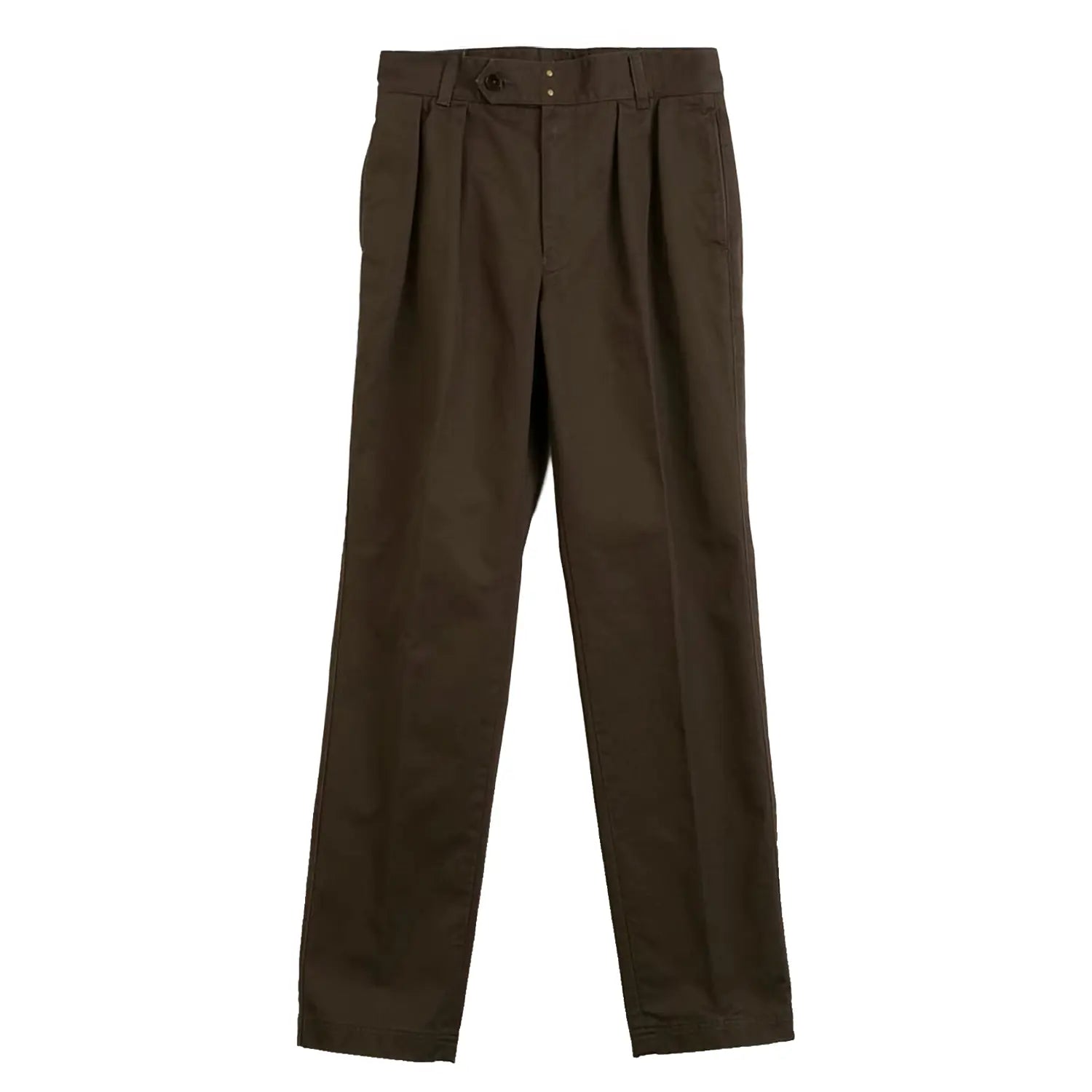 Front view of the Soundman Clarke 294M-902 trousers in army green featuring a clean tailored silhouette and classic design.
