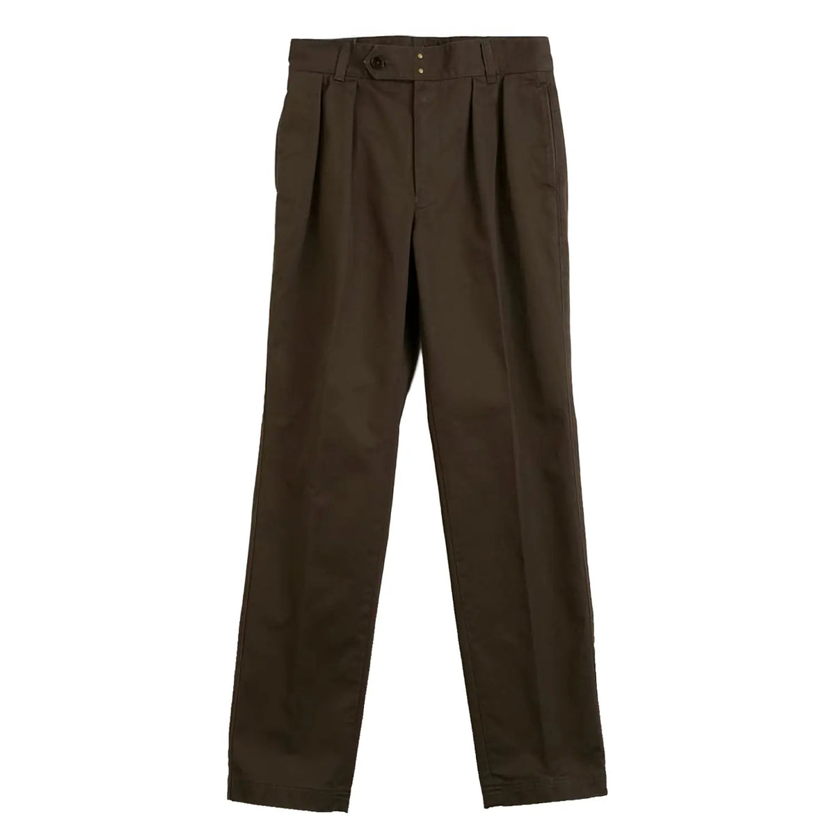 Front view of the Soundman Clarke 294M-902 trousers in army green featuring a clean tailored silhouette and classic design.
