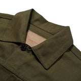 Standard Types ST117 WWII Type 1 Jacket HBT Green Collar Detail