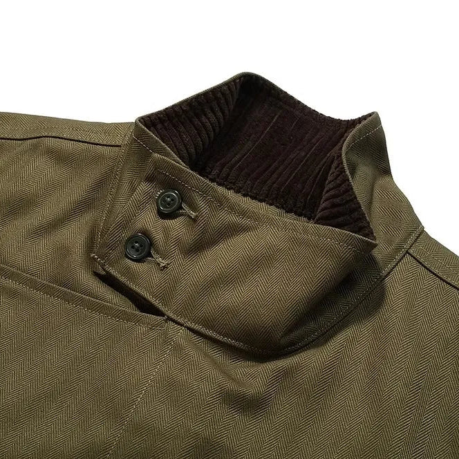 Standard Types ST121 Swedish Jacket HBT Green Collar Detail