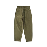 Back view of the StandardTypes ST040 Naval Trousers HBT Green highlighting clean rear construction and structured silhouette for Clothier & Sons.
