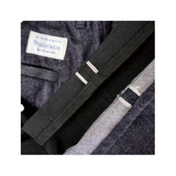 Fabric detail of the Sugar & Co. SGR-S01 Gentle Pants Indigo revealing indigo-dyed fabric texture, weave density, and natural color depth for Clothier & Sons.