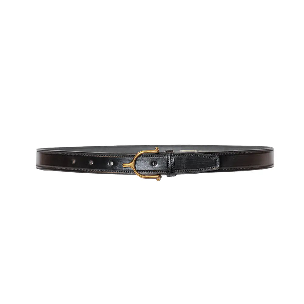 Tory Leather 1” Bridle Leather Spur Belt Black 2353 Front View