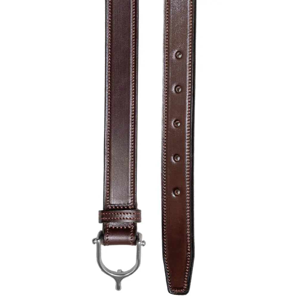 Tory Leather 1” Bridle Leather Spur Belt Havana 2716 Front and Back View