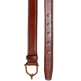 Tory Leather 1” Bridle Leather Spur Belt Oakbark 2351 Front and Back View