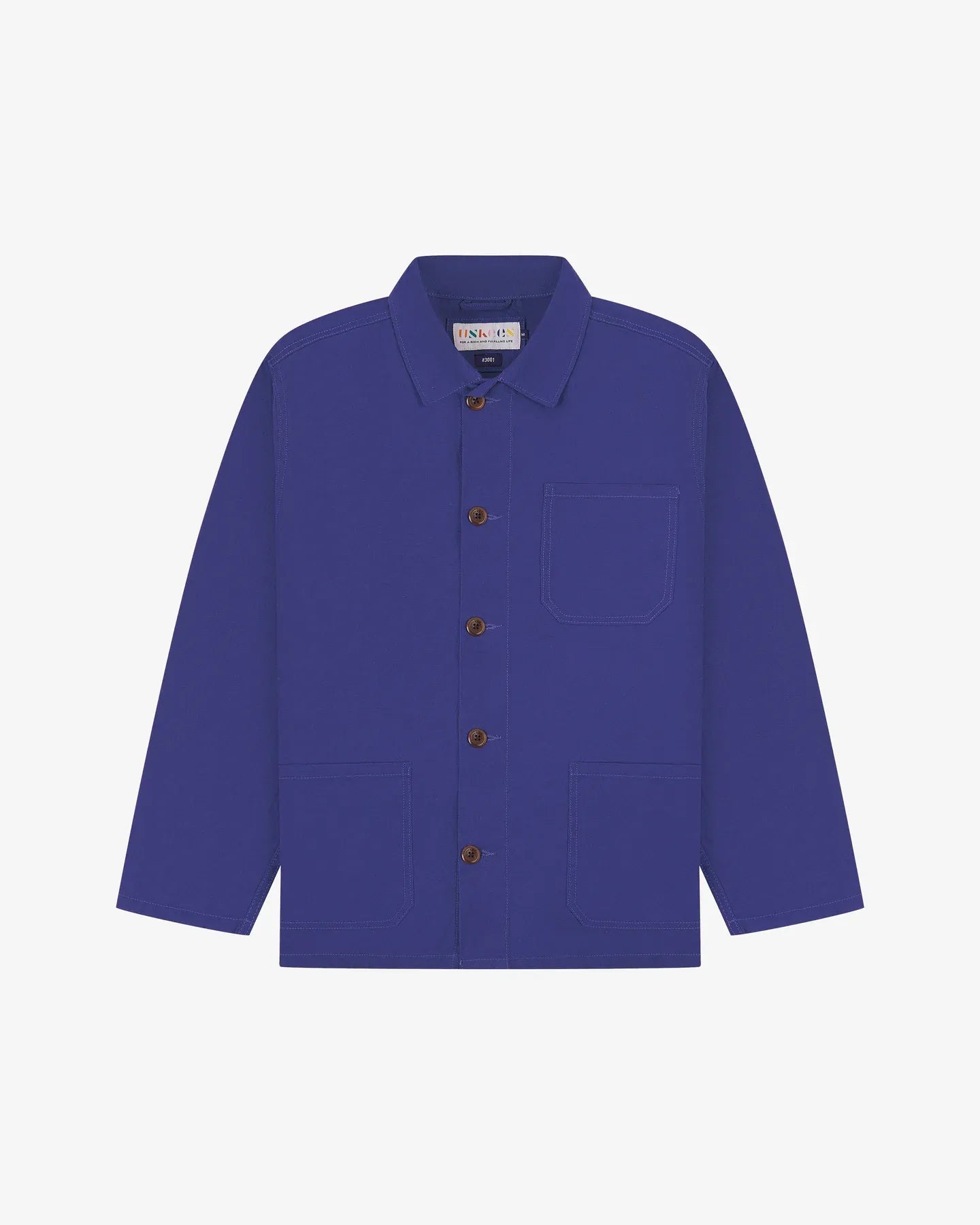 Uskees 3001 Buttoned Overshirt - Ultra Blue