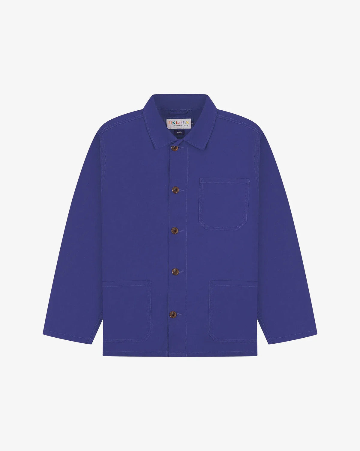Uskees 3001 Buttoned Overshirt - Ultra Blue
