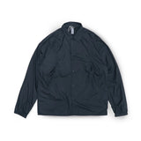 Front view of the Unaffected Blouson Track Shirt Black showing the blouson silhouette, clean black tone, and minimal contemporary design for Clothier & Sons.