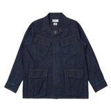 Universal Works Kaihara LT WT Denim Jungle Jacket Indigo Front View