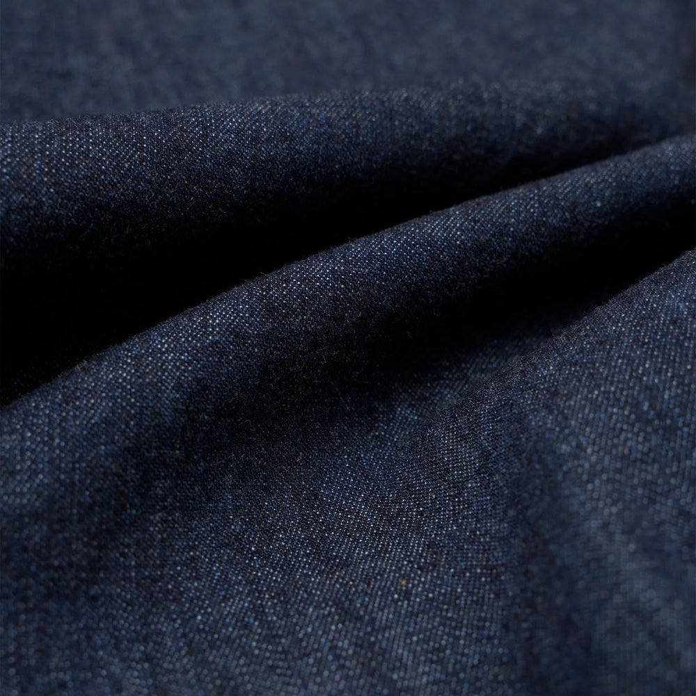 Universal Works Kaihara LT WT Denim Jungle Jacket Indigo Kaihara Denim Detail