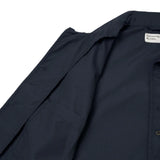 Universal Works Recycled Polytech Bakers Jacket Navy Brand Label Detail
