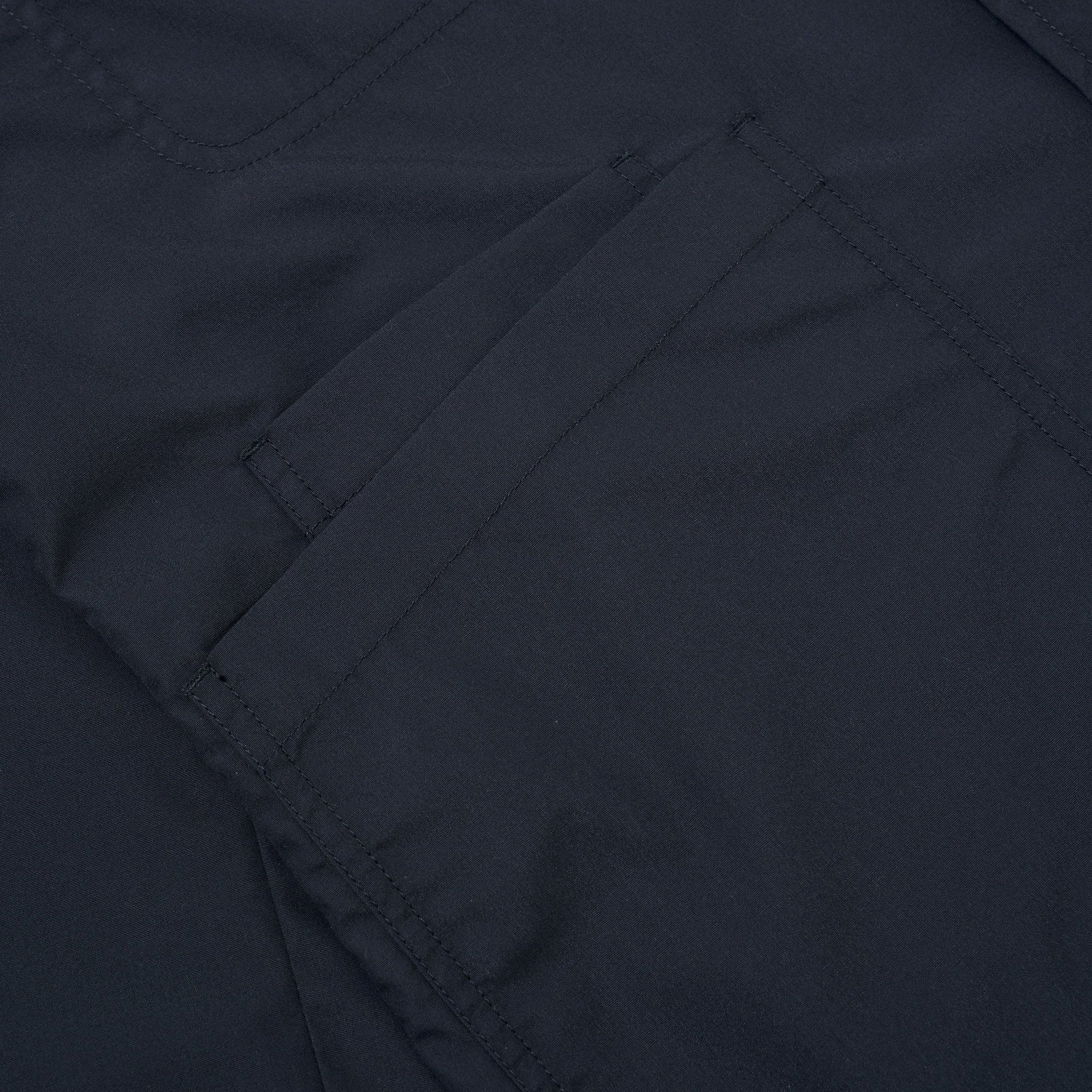 Universal Works Recycled Polytech Bakers Jacket Navy Patch Pocket Detail