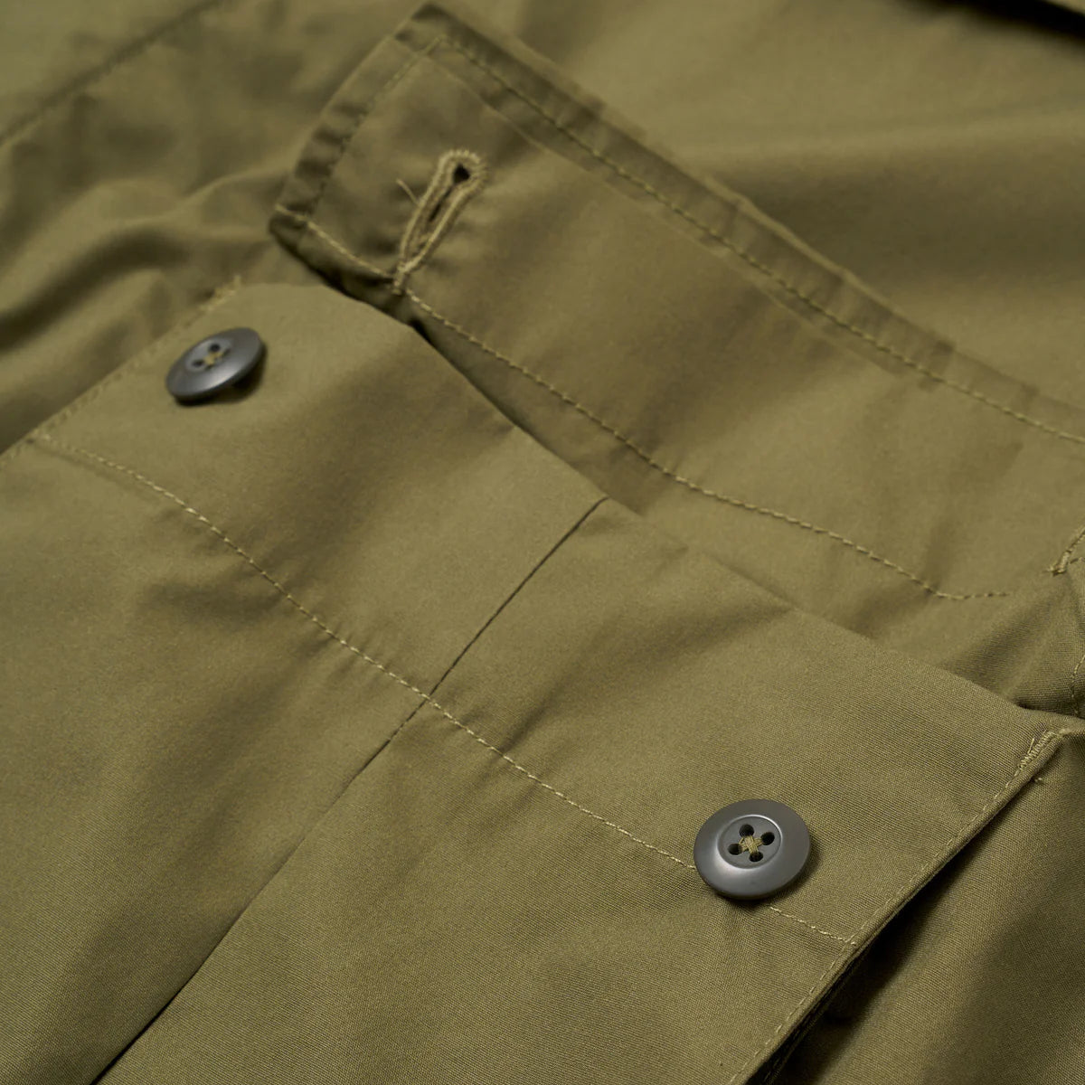 Universal Works Recycled Polytech Jungle Jacket Olive Chest Pocket Detail