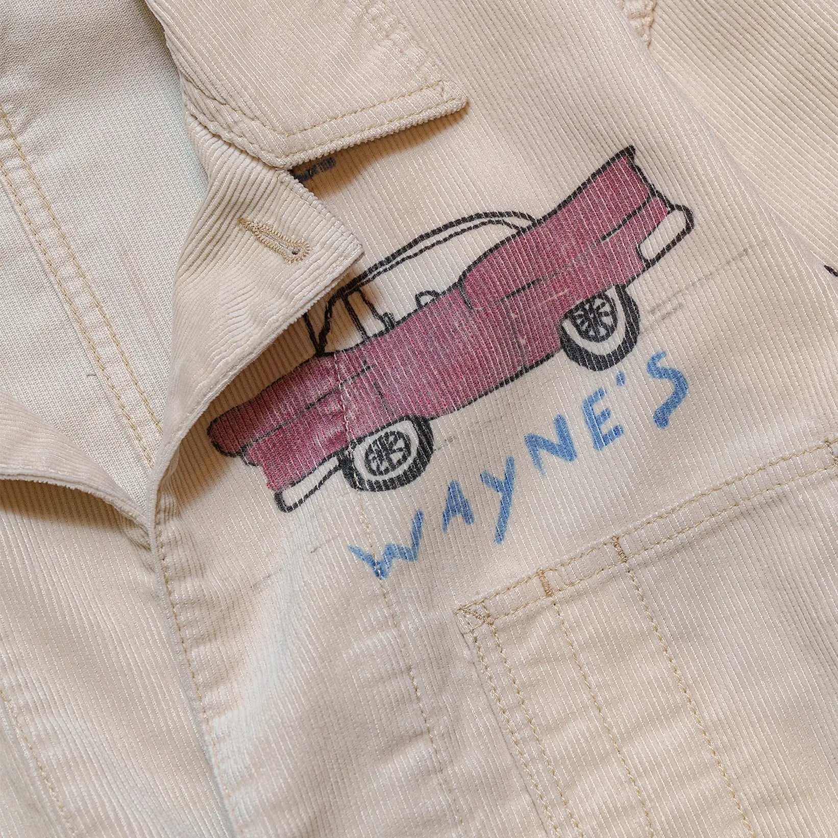 Collar detail of the Westoverall AYD×WO Memorial Coveralls Off White showing collar shape, stitching, and refined workwear finishing for Clothier & Sons.