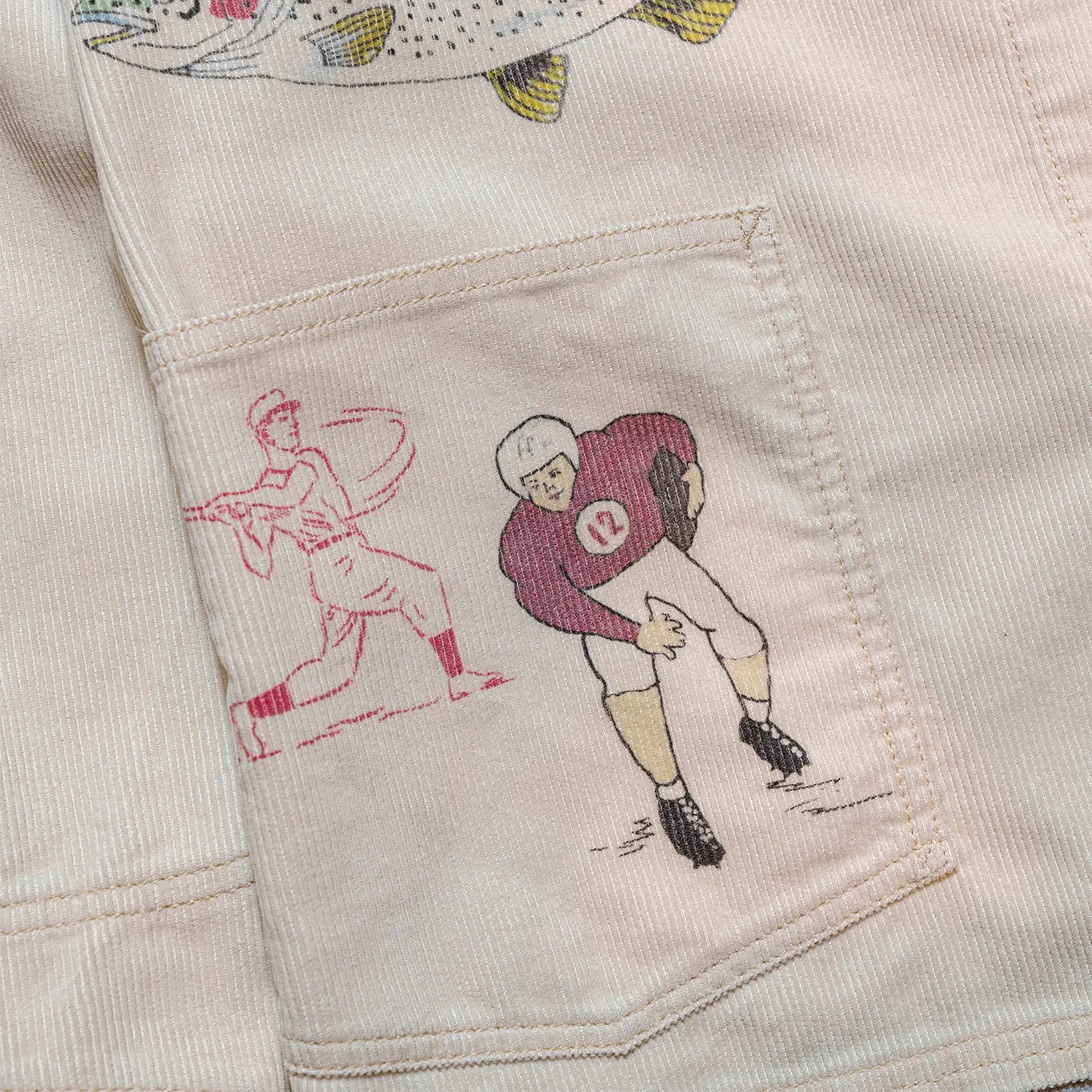 Fabric detail of the Westoverall AYD×WO Memorial Coveralls Off White revealing fabric texture, weave structure, and natural off-white character for Clothier & Sons.