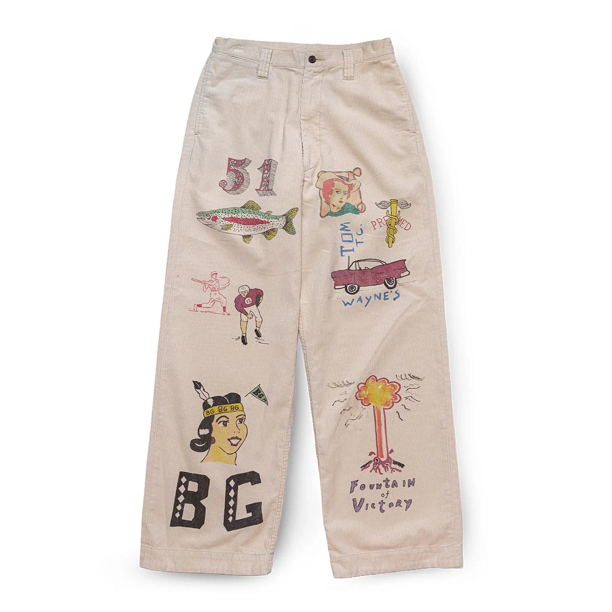 Front view of the Westoverall AYD×WO Memorial Pants Off White showing the relaxed straight silhouette, clean off-white tone, and collaborative workwear-inspired design for Clothier & Sons.