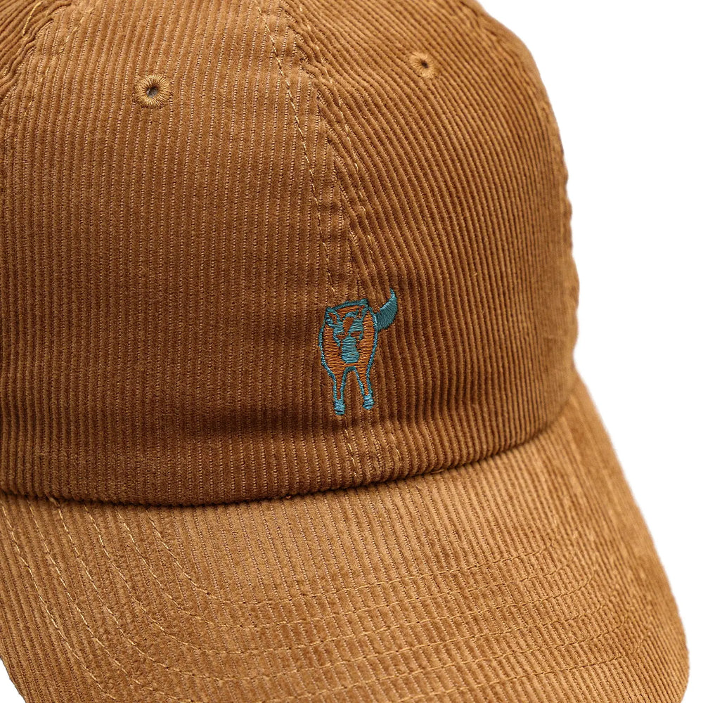 Fabric detail of the Westoverall Horse Logo Cap Tan showing fabric texture, weave structure, and natural tan tone for Clothier & Sons.
