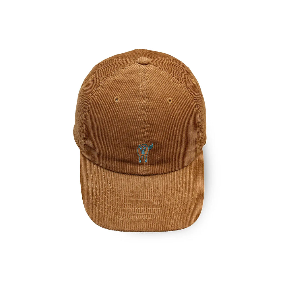 Front view of the Westoverall Horse Logo Cap Tan showing the embroidered horse logo, curved brim, and clean tan color for Clothier & Sons.