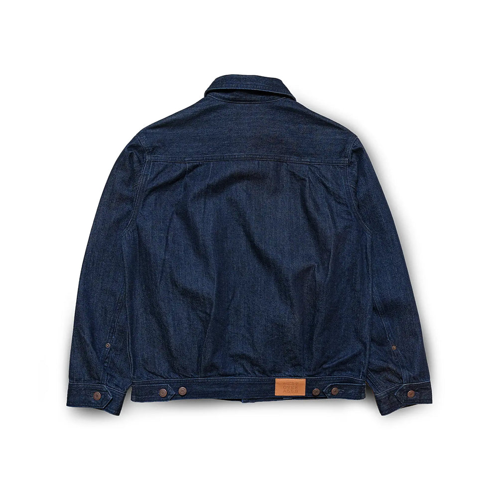 Back view of the Westoverall Woch Jacket 906g Indigo highlighting clean back construction, seam layout, and balanced proportions for Clothier & Sons.