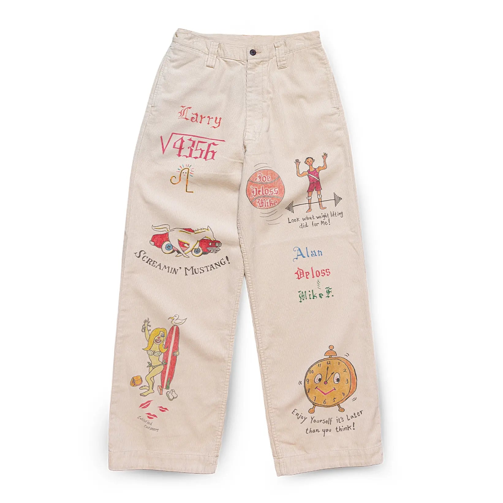 Front view of the Westoverall Womr Memorial Pants Off White showing the relaxed straight silhouette, off-white tone, and vintage-inspired workwear construction for Clothier & Sons.