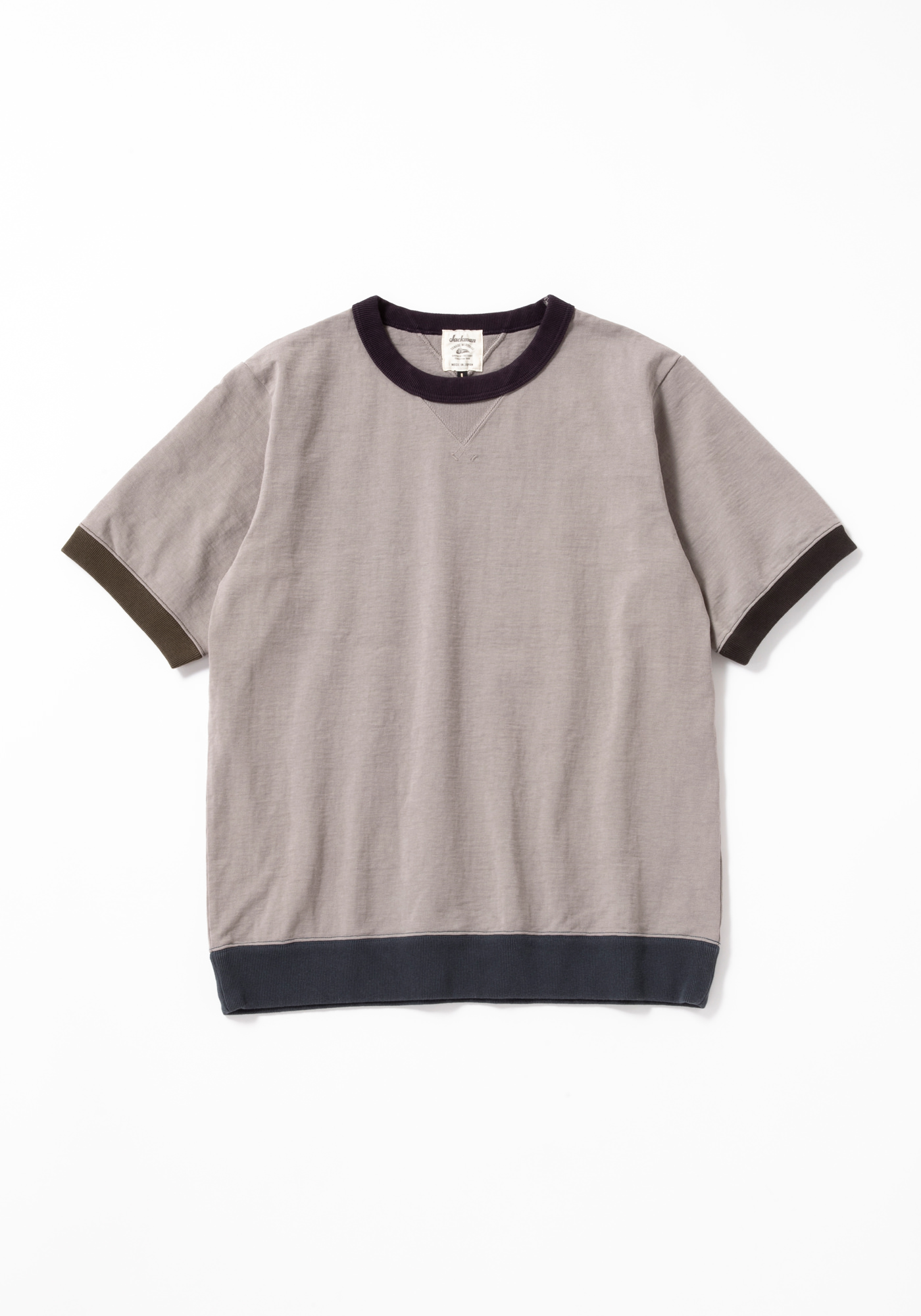 JACK MAN Dotsume Ribbed T-shirt Gray
