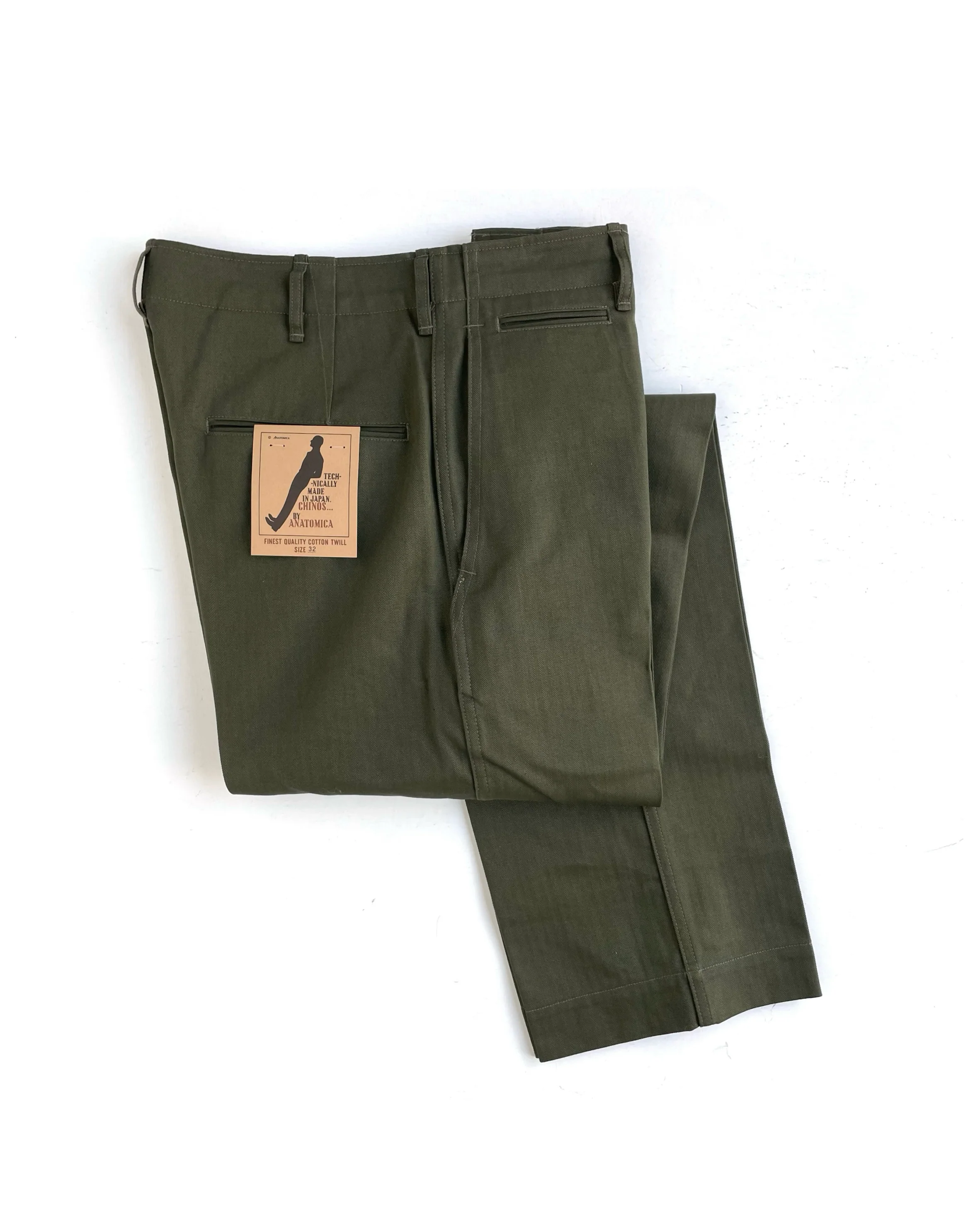 ANATOMICA Chino II Herringbone Olive