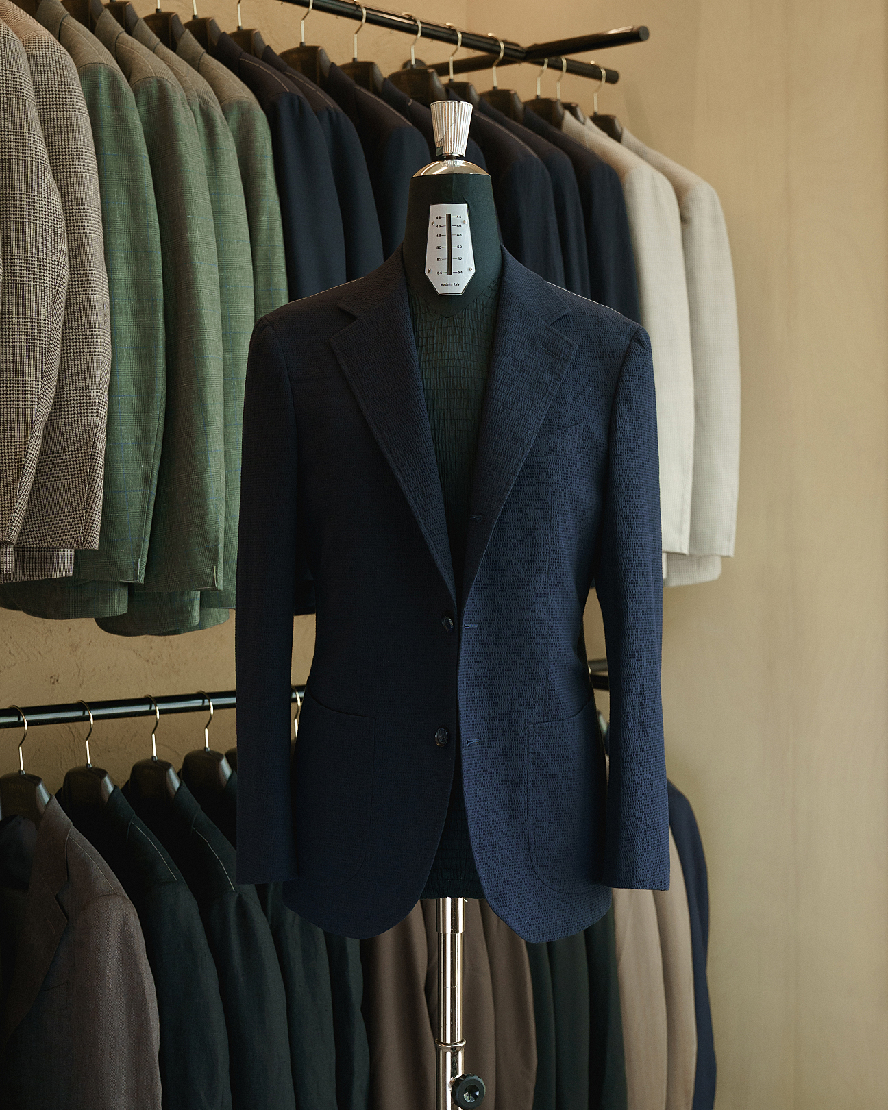 DROP6 Sport Jacket Seersucker Navy