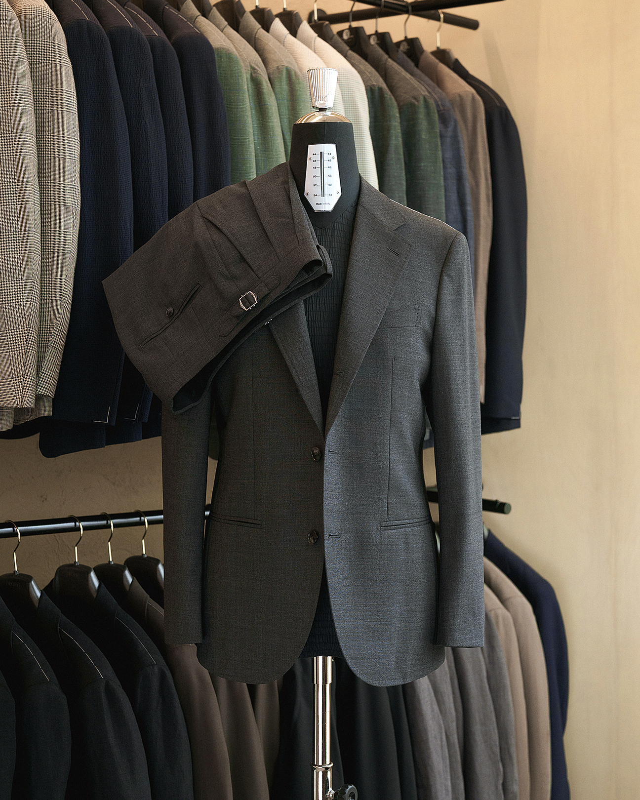 DROP6 Suit High Twisted Wool Charcoal Grey