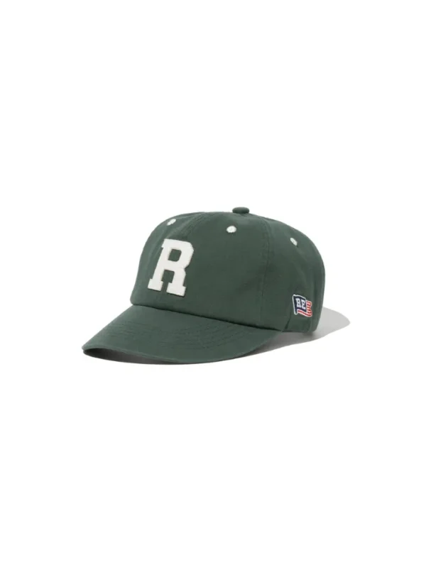RENACTS หมวกแก๊ปสีเขียวปักตัว R สไตล์ Ivy League สำหรับลุคแคชชวลคลาสสิก