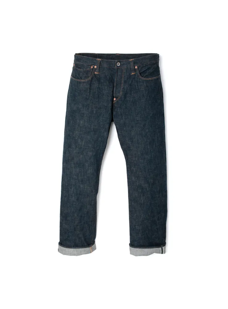 Stevenson Overall Co. San Francisco 747 Rigid – wide straight-leg jeans made from 13oz raw selvedge denim with single-stitch vintage construction. ยีนส์ทรงขาตรงกว้าง Stevenson San Francisco 747 Rigid ผ้า 13oz raw selvedge denim ตัดเย็บแบบ single-stitch วินเทจ