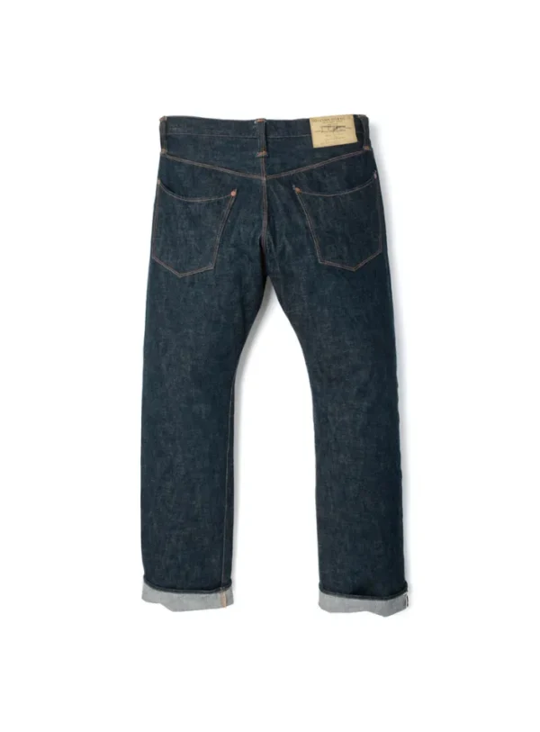 Stevenson Overall Co. San Francisco 747 Rigid – wide straight-leg jeans made from 13oz raw selvedge denim with single-stitch vintage construction. ยีนส์ทรงขาตรงกว้าง Stevenson San Francisco 747 Rigid ผ้า 13oz raw selvedge denim ตัดเย็บแบบ single-stitch วินเทจ
