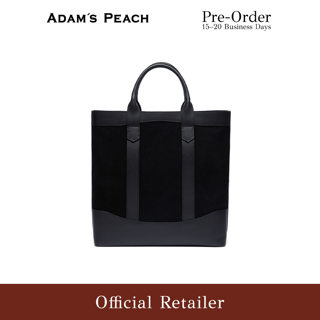 (Pre-Order) ADAM PEACH Black Suede D.L Tote Bag